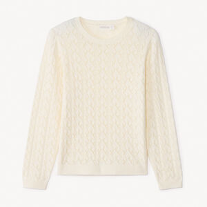 Suéter de punto calado liso para niña 