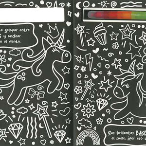 Libro para colorear Doodles de Neón Unicornios +5 años 