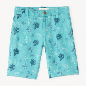 Bermudas de tela con estampado de conchas para niño 