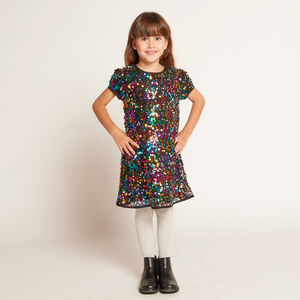 Robe de fête à sequins multicolores pour fille  Main Robe de fête à sequins multicolores pour fille