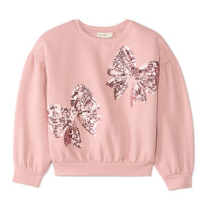 Sweat fille en molleton gratté à nœuds en sequins 