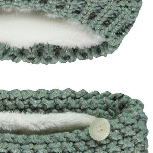 Conjunto gorro y cuello de punto de trigo con lúrex para niña 