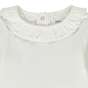 Camiseta de manga larga de punto calado para bebé niña 