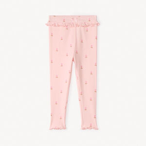 Caleçon côtelé et imprimé à paillettes pour bébé fille 