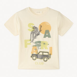 Camiseta de manga corta con estampado de safari para niño. 