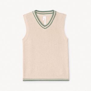 Chaleco de punto liso para bebé niño. 