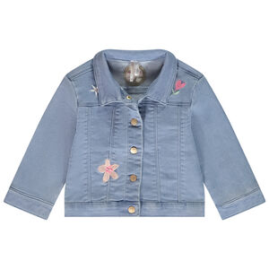 Chaqueta efecto denim con bordados para bebé niña 
