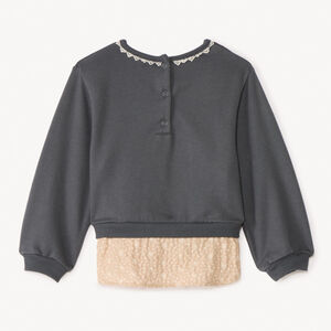 Sudadera 2 en 1 de felpa bordada niña. 