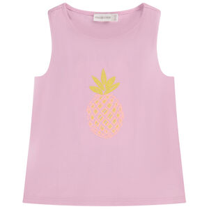 Camiseta de punto con estampado de encaje niña 