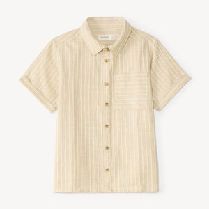 Camisa de niño de manga corta de tela a rayas 