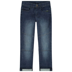 Jean slim en denim avec empiècements et print embossed pour garçon Main Jean slim en denim avec empiècements et print embossed pour garçon
