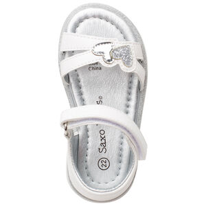 Sandalias de corazones plateados para bebé niña 