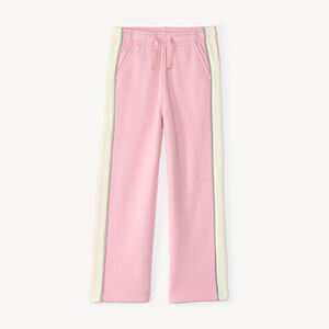 Pantalón de chándal rosa para niña con bandas contrastantes 