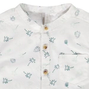 Chemise manches courtes en coton imprimé feuilles/palmiers pour bébé garçon 
