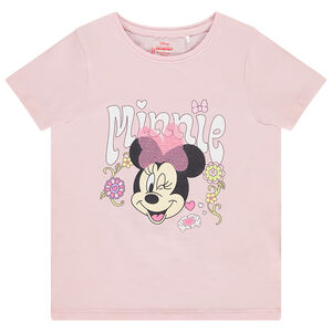 Camiseta de manga corta Minnie Disney con lentejuelas para niña 