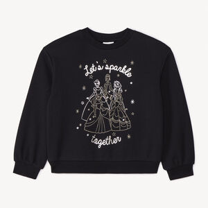 Sweat contrecollé à foil print princesses Disney pour fille   Main Sweat contrecollé à foil print princesses Disney pour fille
