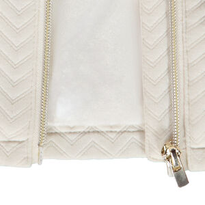 Chaqueta de felpa acolchada zigzag para bebé niña 