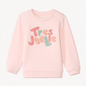 Sweat molleton à patchs bouclettes pour bébé fille  Main Sweat molleton à patchs bouclettes pour bébé fille