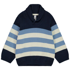 Jersey de rayas de manga larga con cuello cruzado para niño 