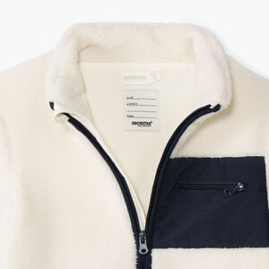Chaqueta sherpa écru forrada en micropolar para niño 