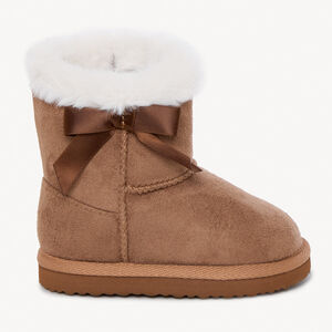 Botas forradas de efecto ante con lazo para niña  Main Botas forradas de efecto ante con lazo para niña