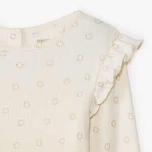 Camiseta de manga larga con estampado de nubes glitter print para bebé niña 