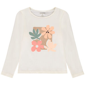 Camiseta de manga larga con print brillante para niña  Main Camiseta de manga larga con print brillante para niña