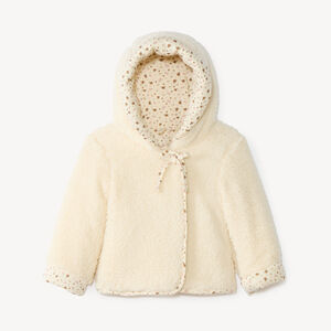 Chaqueta de sherpa para bebé niña con capucha 