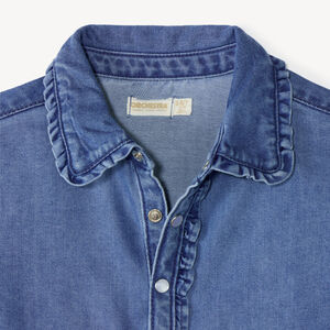 Camisa de niña de manga larga en denim 