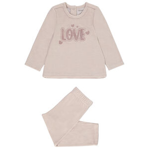 Pijama 2 piezas camiseta de manga larga + pantalón de terciopelo fantasía para bebé niña Main Pijama 2 piezas camiseta de manga larga + pantalón de terciopelo fantasía para bebé niña
