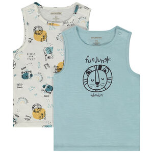 Pack de 2 camisetas sin mangas de jersey para bebé niño 