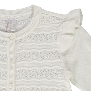 Chaqueta de punto calado con mangas acampanadas para bebé niña 