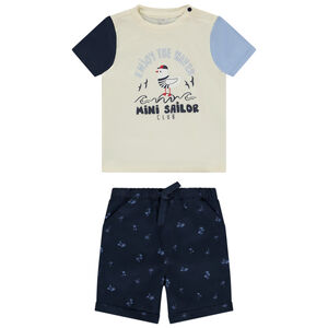 Conjunto 2 piezas efecto color block para bebé niño 