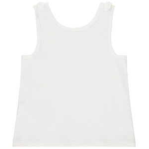 Camiseta sin mangas con lazos y estampado de purpurina para bebé niña 