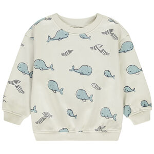 Sudadera oversize estampada de ballenas para bebé niño 