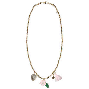 Collar de perlas con colgantes y pompón para niña  Main Collar de perlas con colgantes y pompón para niña