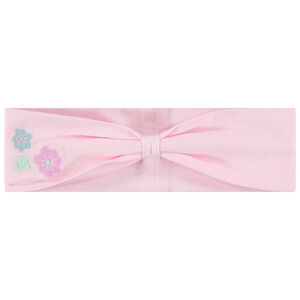 Bandeau effet noué avec broderies florales pour bébé fille 