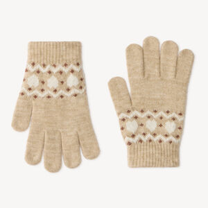 Gants fille en maille jacquard à motifs géométriques 