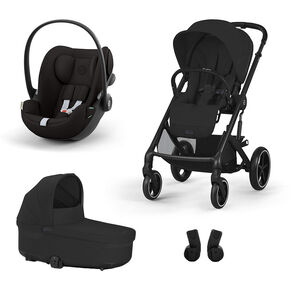 Pack Balios poussette S Lux + nacelle Cot S + siège-auto i-Size cloud G avec connecteurs Moon Black 