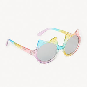 Lunettes de soleil en forme de chat à paillettes pour fille 