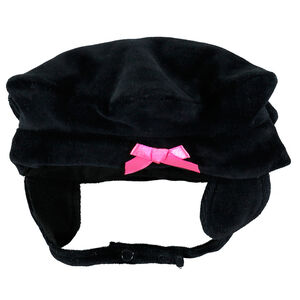 Boina de terciopelo con forma de estrella y lazo rosa 