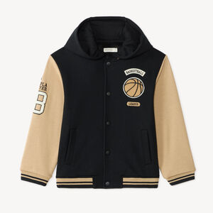 Sudadera tipo teddy con capucha para niño con bordado de baloncesto 