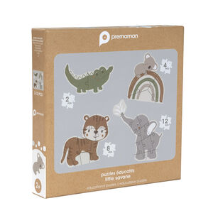 Lot de 4 puzzles évolutifs de 2 à 12 pièces Animaux  Main Lot de 4 puzzles évolutifs de 2 à 12 pièces Animaux
