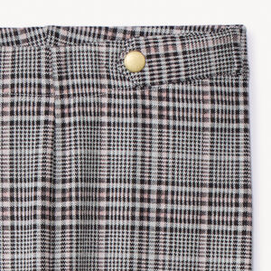 Caleçon largo de punto jacquard de cuadros para niña 