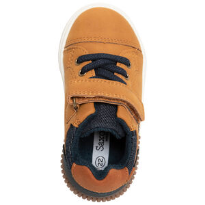 Zapatillas bajas camel con cordones y velcro para bebé niño 