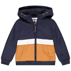 Coupe-vent color block en twill avec doublure micropolaire pour garçon Main Coupe-vent color block en twill avec doublure micropolaire pour garçon