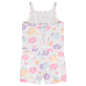 Mono corto de jersey slub con estampado floral niña 