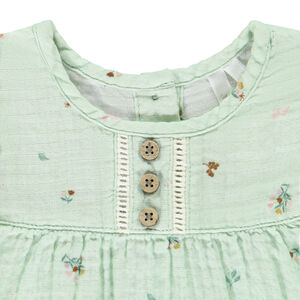 Conjunto de blusa estampada de flores, chaleco y leggings para bebé niña 