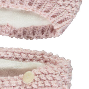 Conjunto gorro y cuello de punto de trigo con lúrex para niña 