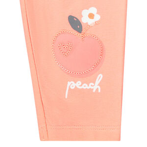 Leggings de niña con estampado de manzana y lentejuelas 